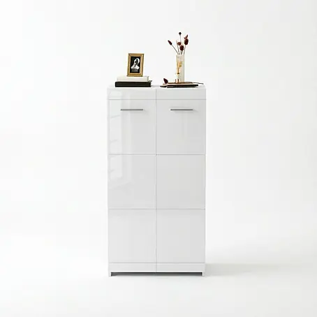 SONNENH Schuhschrank 55 x 36 x 108 cm, 5 Ebenen, Weiß