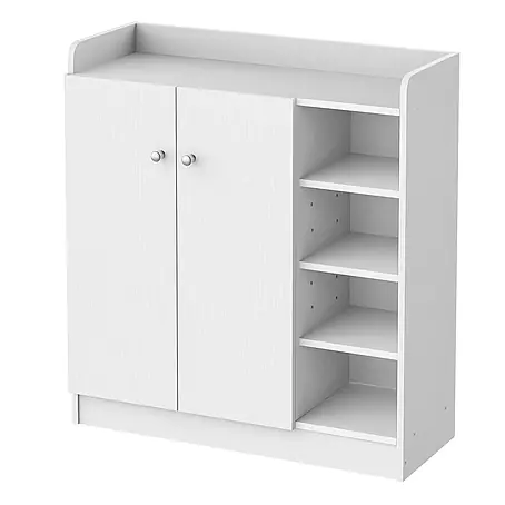 SONNENH Schuhschrank 83 x 30 x 90 cm, 4 Fächer, Weiß