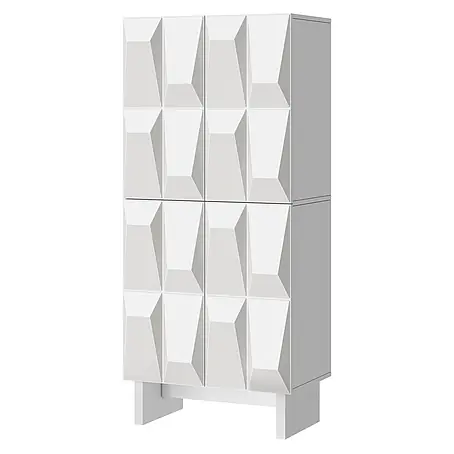SONNENH Schuhschrank 60,5 x 34 x 135,5 cm, 4 Fächer, Weiß