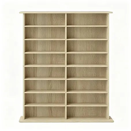 SONNENH Medienregal 106,5 x 24 x 126,3 cm, 16 Fächer, Natur