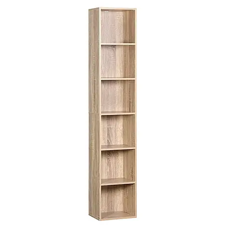 SONNENH Standregal 30 x 24 x 158,4 cm, 6 Fächer, Eichenoptik