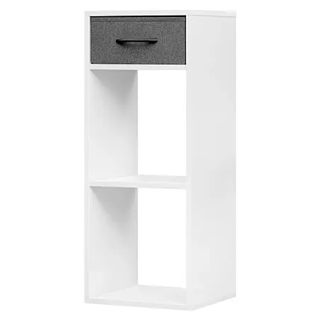 SONNENH Standregal 32,4 x 30 x 80 cm, 2 offene Fächer, Grau/Weiß