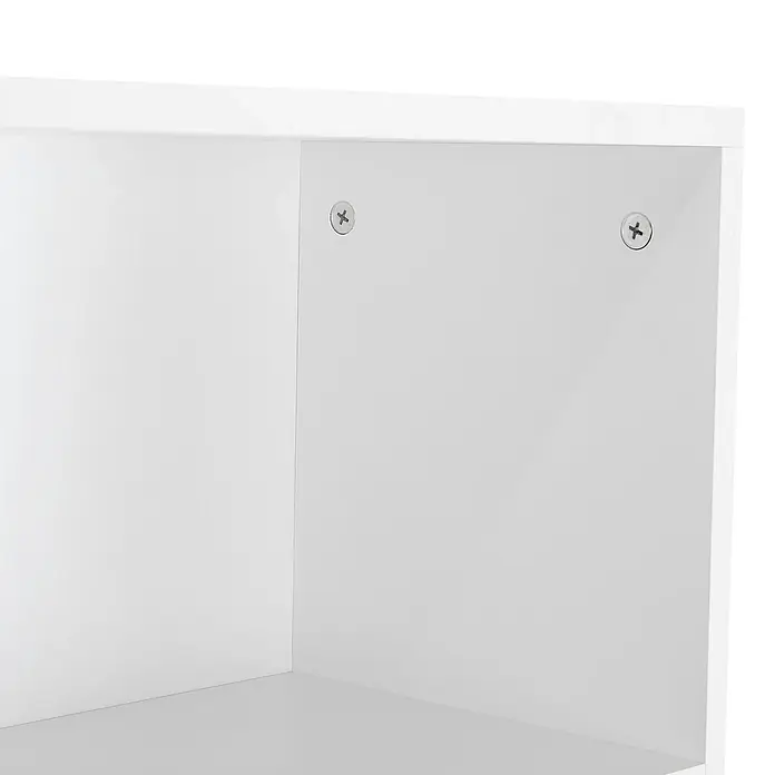 SONNENH Bücherregal 60 x 24 x 144 cm, 5 Fächer, Weiß -  - Weißer Regalboden innen mit zwei sichtbaren Kreuzschlitzschrauben.