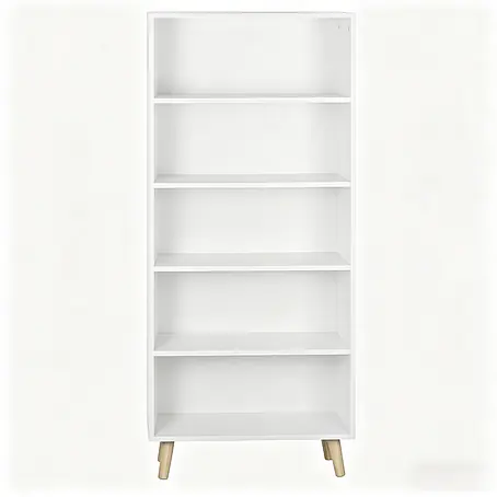 SONNENH Bücherregal 60 x 24 x 144 cm, 5 Fächer, Weiß