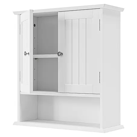 SONNENH Hängeschrank 54,6 x 19,8 x 59,9 cm, 1 offene Ablage, Weiß