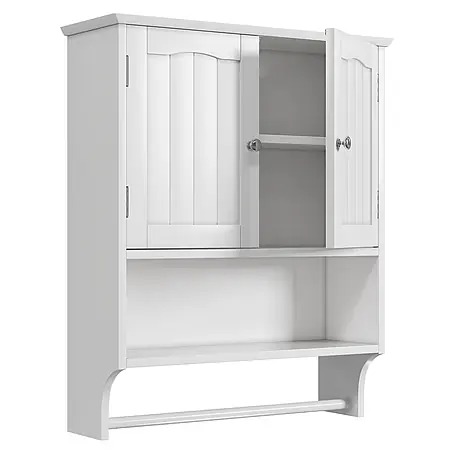 SONNENH Hängeschrank 56,8 x 19 x 70 cm, 3 Fächer, Weiß