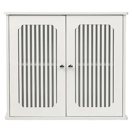 SONNENH Hängeschrank 60 x 20 x 52 cm, 2 Fächer, Weiß