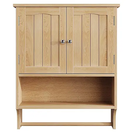 SONNENH Hängeschrank 56,9 x 19,1 x 70,1 cm, 1 offene Ablage, Eichenoptik