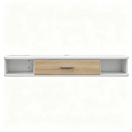 SONNENH TV-Wandschrank 120 x 26 x 16 cm, 2 offene Fächer, Weiß