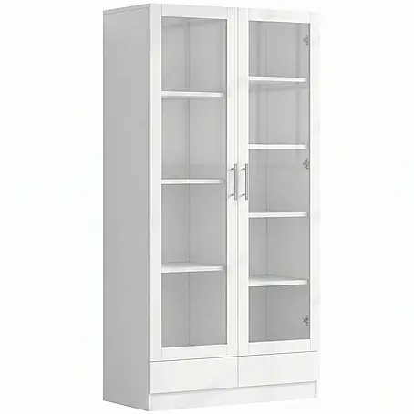 SONNENH Aktenschrank 80 x 40 x 160 cm, 9 Fächer, Weiß