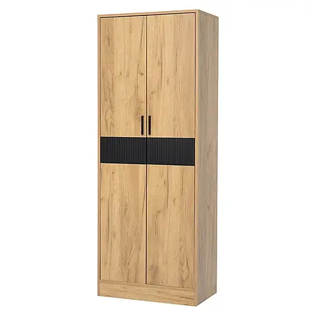 SONNENH Aktenschrank 60 x 35 x 160 cm, 2 Einlegeböden, Eichenoptik