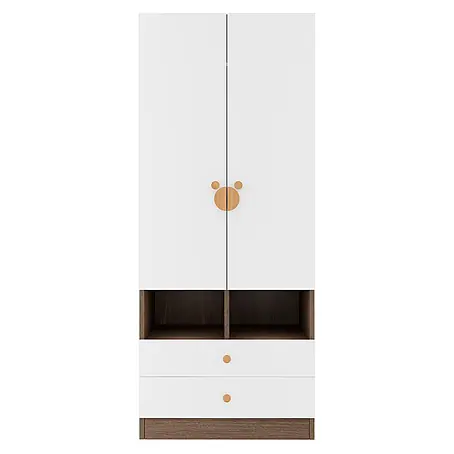 SONNENH Kleiderschrank 70 x 50 x 170 cm, 2 Schubladen, Natur