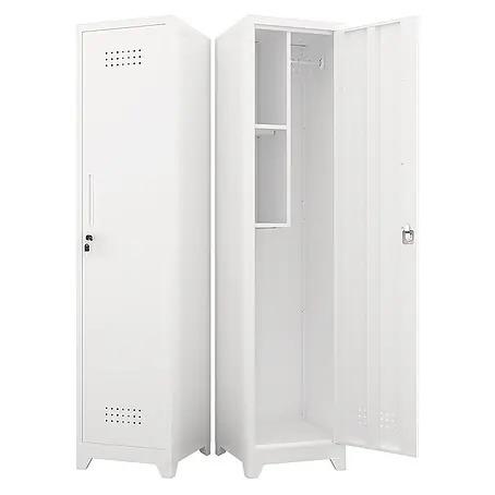 SONNENH Metallschrank 40 x 40 x 165 cm, 4 Fächer, Weiß