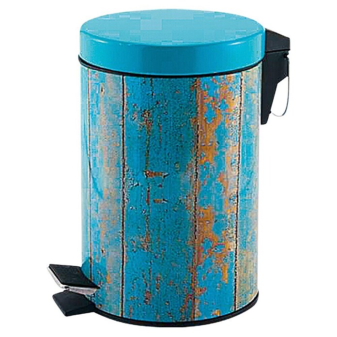 Venus Afvalbak met pedaal Scheepsplanken (3 l, Munt, Rond, Roestvrij staal)