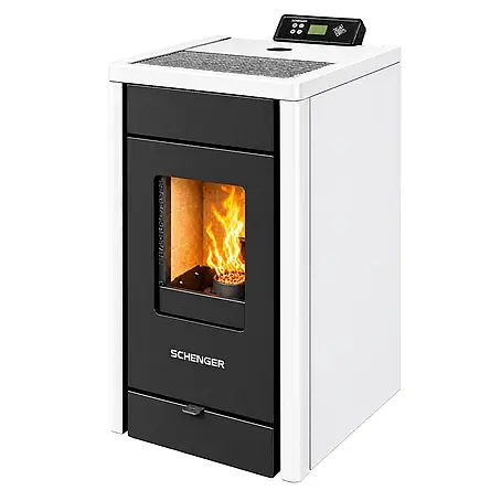 SCHENGER Pelletofen HP07 weiß 8,0 kW A++ Vollautomatisch WLAN