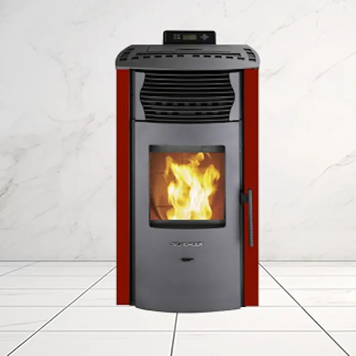 SCHENGER Pelletofen HP51 rot 8,8 kW A++ Vollautomatisch WLAN - 