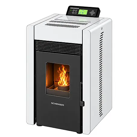 SCHENGER Pelletofen HLP3402 weiß 5,5 kW A++ Vollautomatisch WLAN