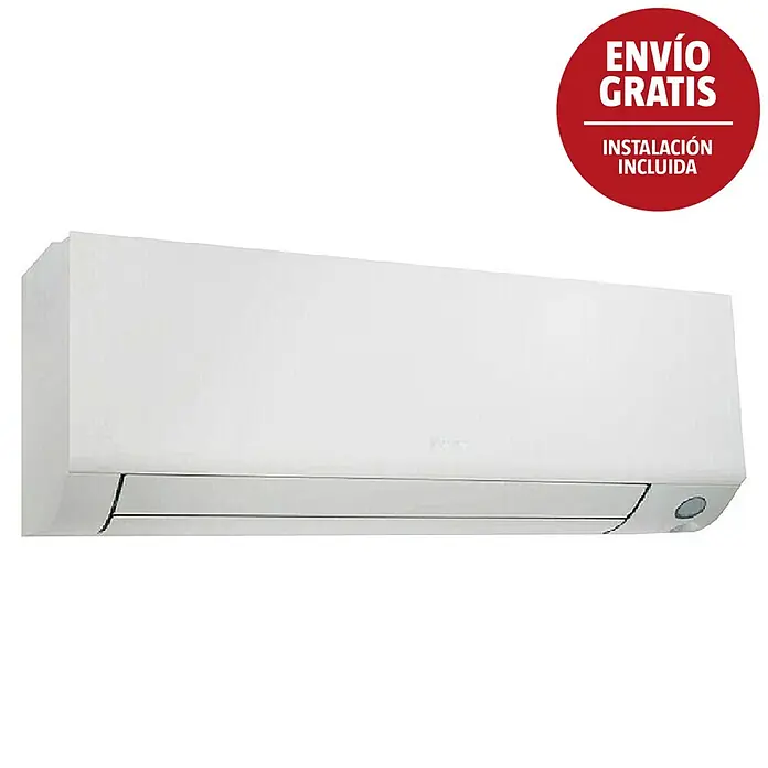 Daikin Aire acondicionado Inverter Perfera TXM71A + Instalación - 8.000 W, 4.500 W, 70 m², Blanco - Unidad interior de aire acondicionado blanca de pared con diseño elegante y rejilla de salida inferior; un distintivo rojo indica 'Envío gratis, instalación incluida'.