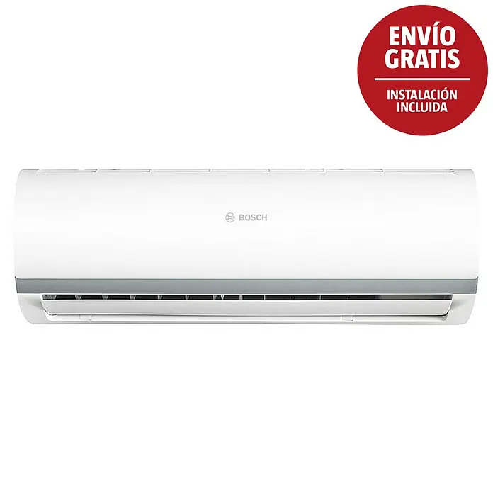 Bosch Aire acondicionado Inverter Climate 2000i + Instalación - 2.600 W, 3.000 W, 16 m², Blanco - Unidad interior de aire acondicionado Bosch de pared blanco.
