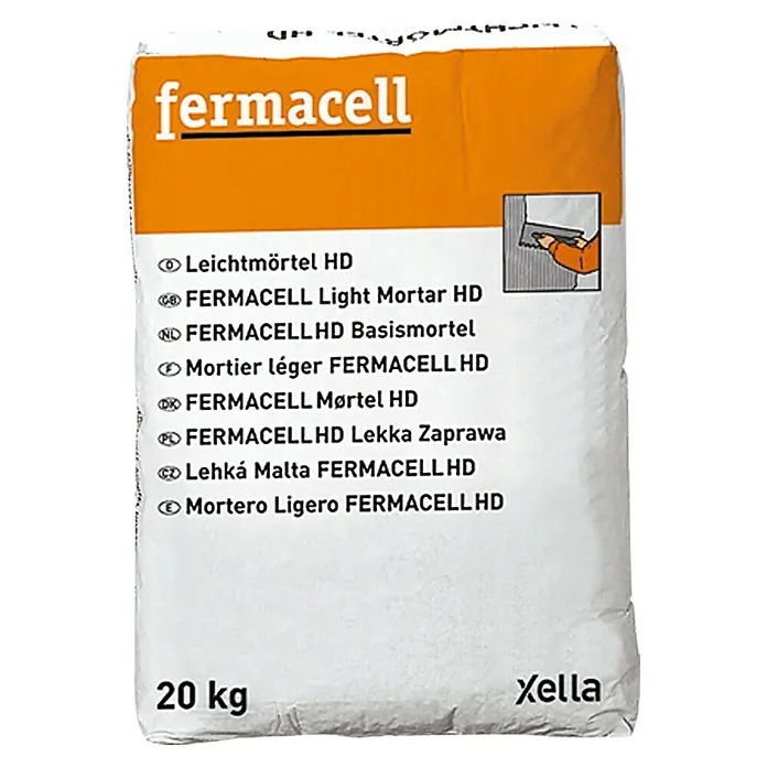 Fermacell Leichtmörtel Powerpanel HD - 20 kg - Abbildung eines Sackes Fermacell Leichtmörtel HD, ein hochwertiger Trockenmörtel für den Innenausbau.