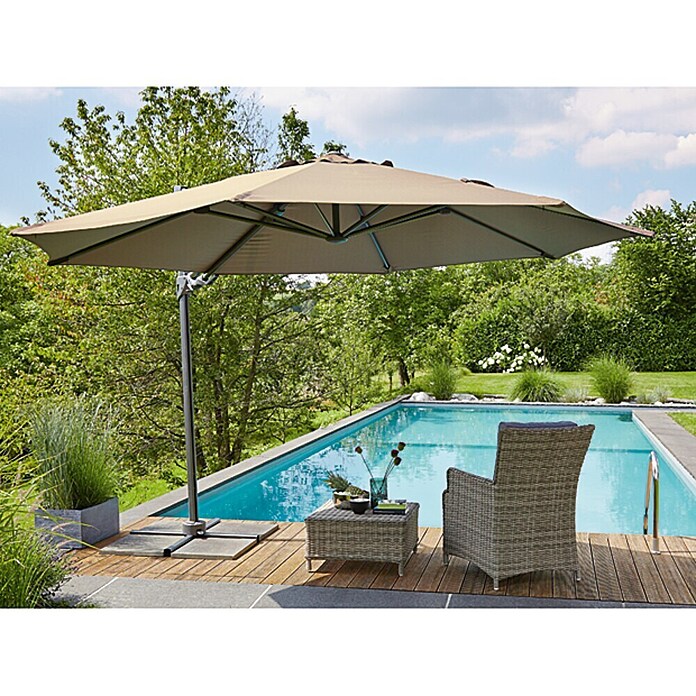 Sunfun Ligurien Ampelschirmgestell Ligurien (Dunkelgrau, Material Gestänge: Aluminium)