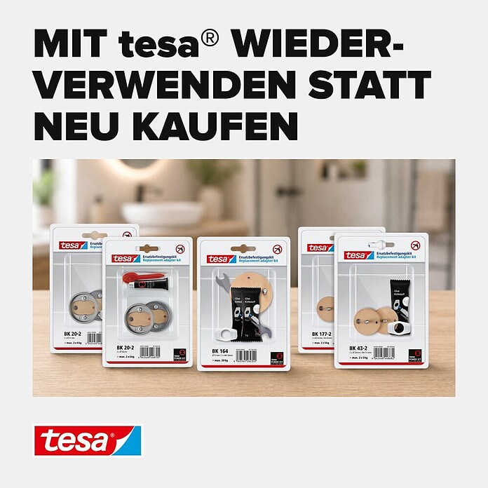 Nie wieder bohren Befestigungskit BK20 (Kleben)