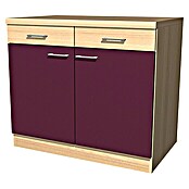 Flex-Well Sofia Unterschrank (57 x 100 x 85 cm, Dekor Front: Akazie/Aubergine)