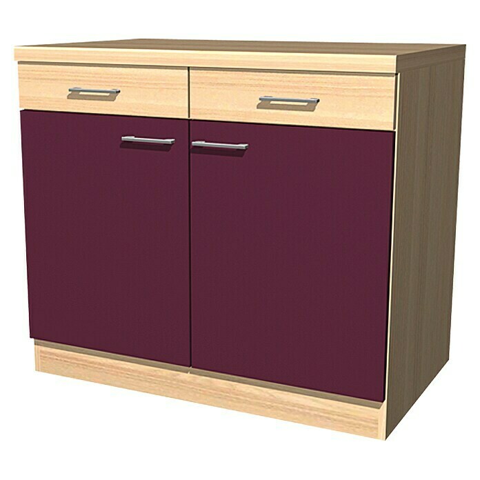 Flex-Well Sofia Unterschrank57 x 100 x 85 cm, Dekor Front: Akazie/Aubergine Unknown