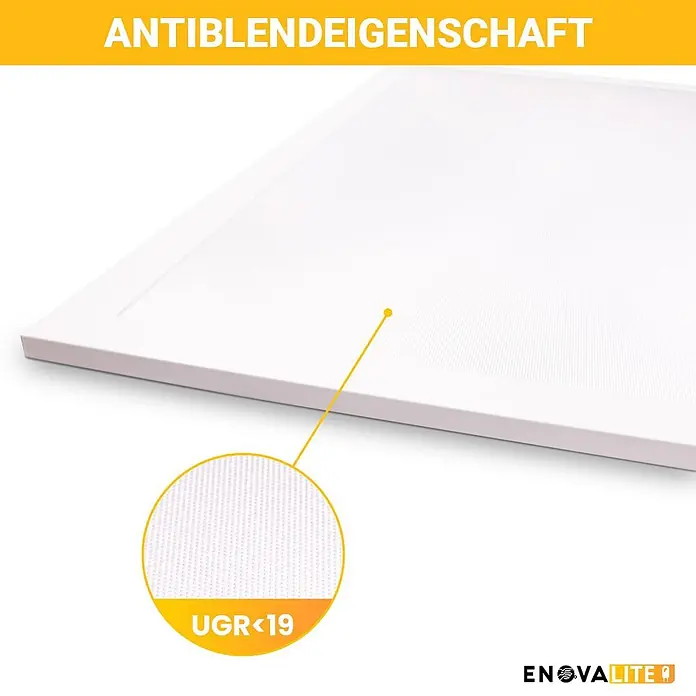 ENOVALITE LED Panel 36 W 4000 K neutralweiß -  - Weißes rechteckiges Panel mit blendfreier, texturierter Oberfläche, UGR<19 für minimale Blendung.