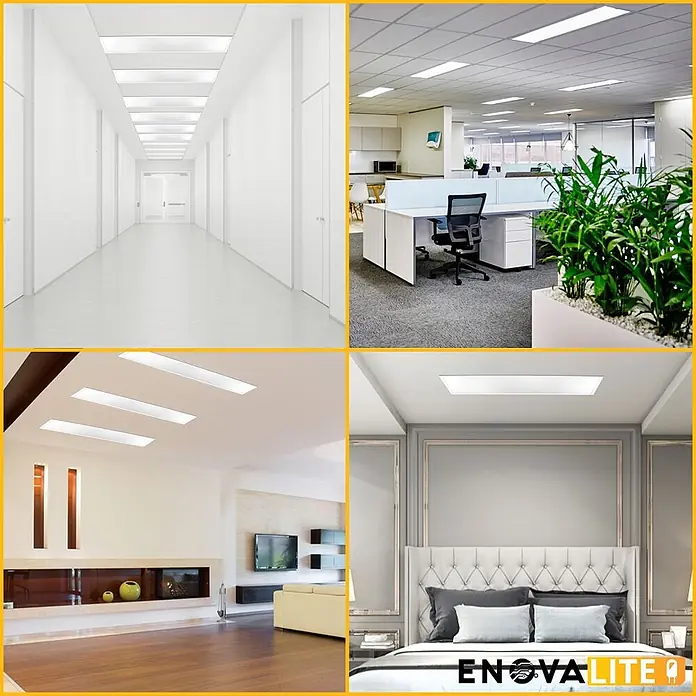 ENOVALITE LED Panel 36 W 4000 K neutralweiß -  - Rechteckige LED-Deckenleuchten erhellen verschiedene Innenräume wie Flur, Büro, Wohnzimmer und Schlafzimmer.