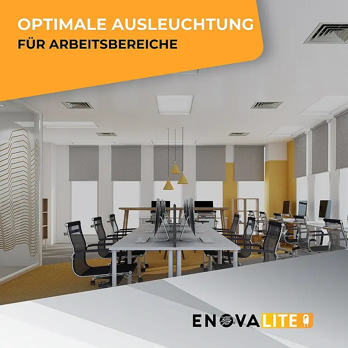 ENOVALITE LED Panel 36 W 6000 K kaltweiß -  - Enovalite Beleuchtungspanels erhellen ein modernes Büro. Optimale Ausleuchtung für angenehme Arbeitsbereiche.