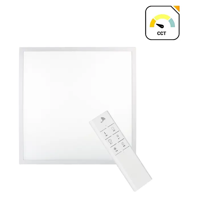 ENOVALITE LED Panel 18 W 6000 K einstellbar in warm-, neutral- und kaltweiß - CCT - Weißes, quadratisches LED-Panel mit Fernbedienung, mit einstellbarer Farbtemperatur.