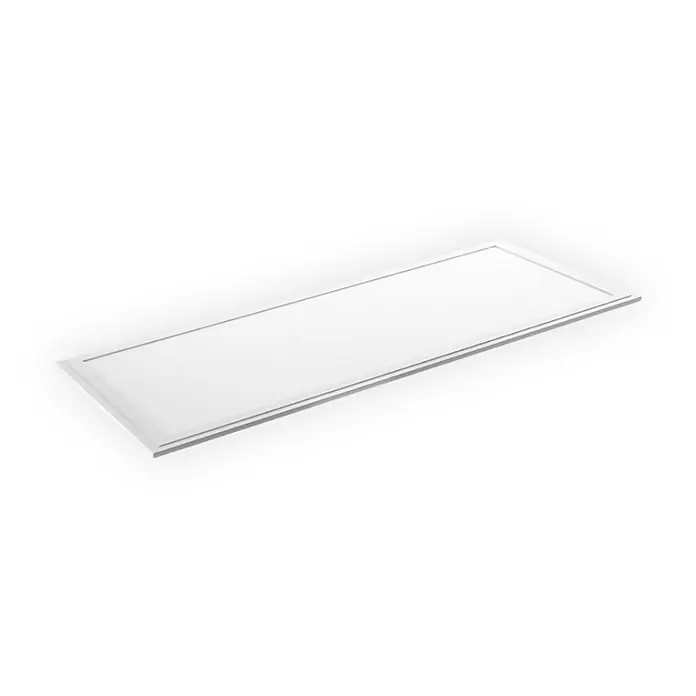 ENOVALITE LED Panel 36 W 4000 K neutralweiß -  - Weißes rechteckiges LED-Panel mit dünnem silbernen Rahmen, schräg betrachtet.