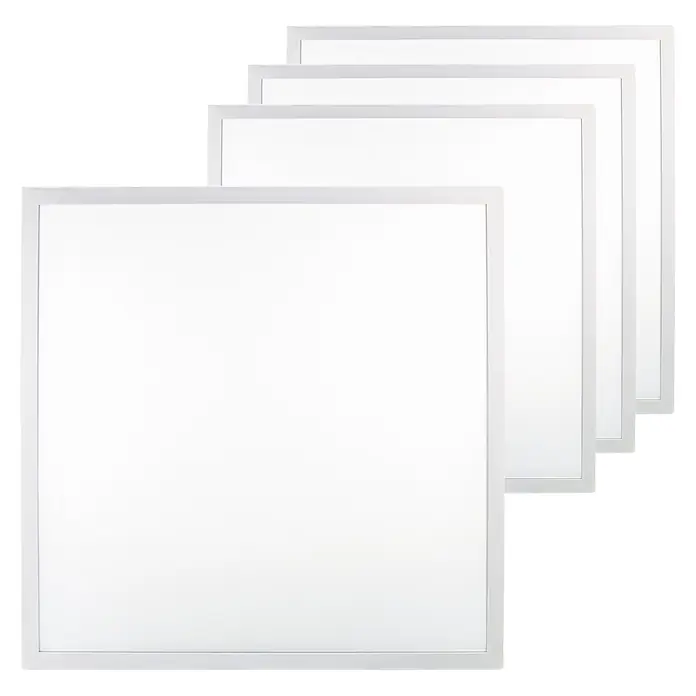 ENOVALITE LED Panel 36 W 4000 K neutralweiß -  - Vier weiße rechteckige LED-Panels mit hellgrauen Rahmen, gestapelt und schräg.