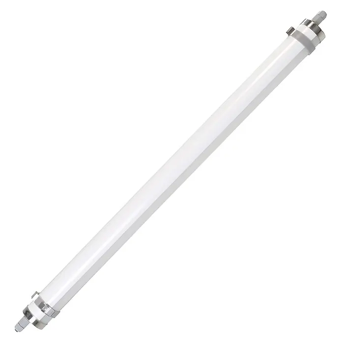 ENOVALITE LED Feuchtraumleuchte 50 W 4000 K neutralweiß -  - Weißes, röhrenförmiges Leuchtmittel mit silbernen Endkappen.