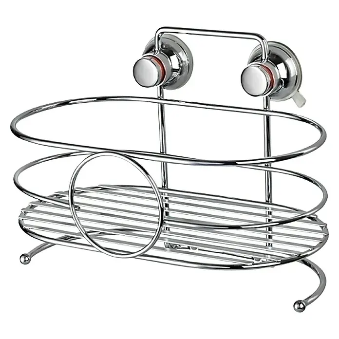 Venus Duschkorb Oval - B x H: 26 x 20 cm, Verchromt, Chrom - Ein verchromtes Duschregal mit Saugnäpfen zur einfachen Befestigung im Badezimmer. Perfekt für Shampoo und Duschgel.