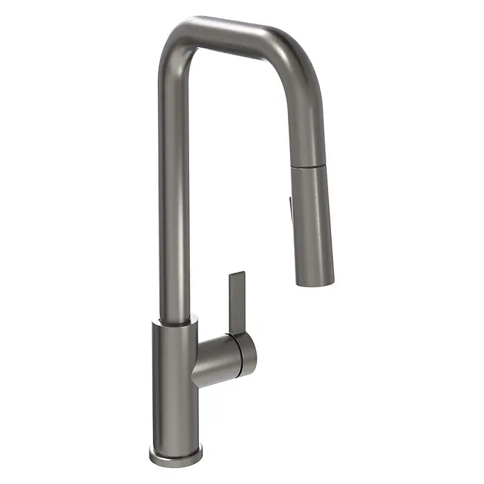Schöner Wohnen Runa Küchenarmatur Ausziehbar mit Brause Edelstahl Optik -  - Küchenarmatur aus gebürstetem Metall mit U-förmigem Auslauf, ausziehbarer Brause und Einhebelgriff.