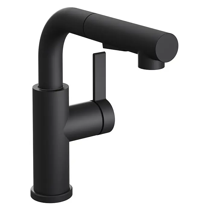 Schöner Wohnen Rika S Küchenarmatur Ausziehbar mit Brause Mattschwarz -  - Mattschwarze Küchenarmatur mit Einhebelmischer und schlankem, modernem Design.