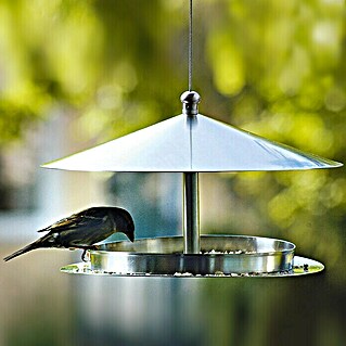 Dobar Vogelhaus Silberglanz (Durchmesser: 29 cm, Höhe: 19,5 cm, Silber, Edelstahl)