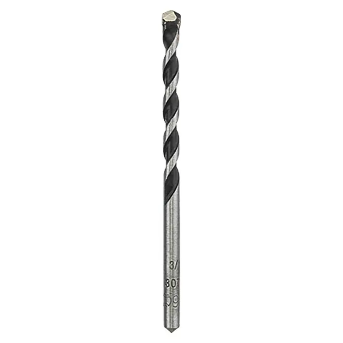 Craftomat Universalbohrer - 1 Stk., Durchmesser Bohrer: 4 mm - Nahaufnahme eines Steinbohrers mit spiralförmigen Schneiden und einer grauen Spitze, ideal für präzise Bohrarbeiten in Stein.
