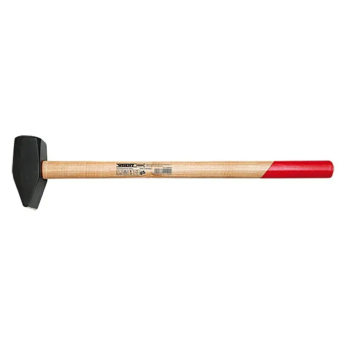 Wisent Maza - Largo: 19 cm, 5.000 g - Maza negra con mango de madera y empuñadura roja. Una herramienta para trabajos pesados.