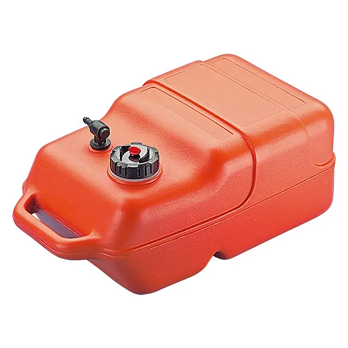Talamex Kraftstofftank - 12 l - Ein leuchtend oranger Benzintank mit schwarzem Deckel und Entlüftungsventil. Ideal für Boote und andere Außenbordmotoren.