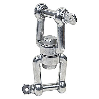Wirbelschäkel (Durchmesser Bolzen: 5 mm, Bruchlast: 600 kg, Gabel-Gabel, Edelstahl, A4)