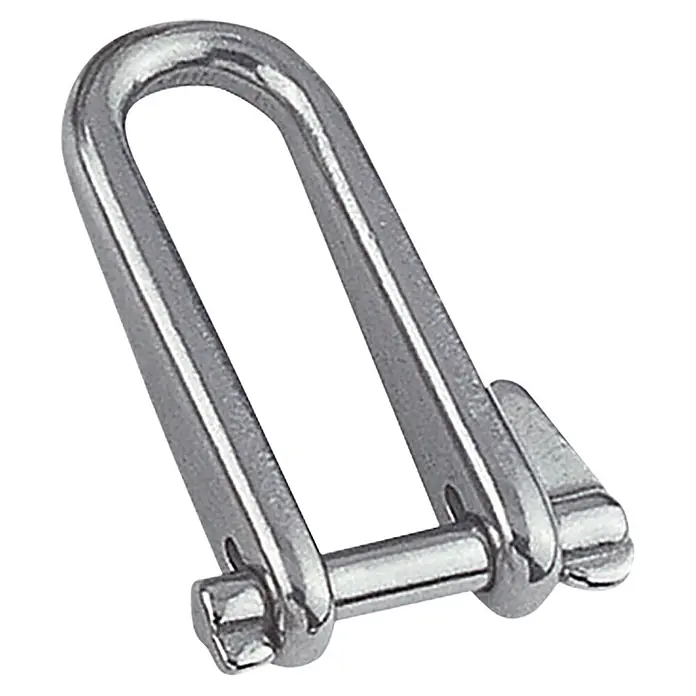 Schlüsselschäkel - Durchmesser Bolzen: 5 mm, Edelstahl, A4 - Ein Schäkel aus rostfreiem Stahl, ideal für maritime Anwendungen und sichere Verbindungen. Er ist robust, langlebig und zuverlässig.