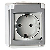 Voltomat FLUID Wandcontactdoos voor vochtige ruimtes (1 stand, Grijs, IP44)