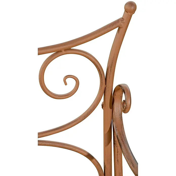 Furnicato Gartenbank Tara -  - Bronzefarbenes, gealtertes Metallornament mit eleganten Schnörkeln und einer Kugelspitze.