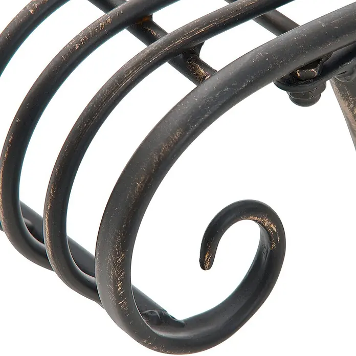Furnicato Gartenbank Karma Jugendstil aus Eisen -  - Dunkles, patiniertes Metallornament mit antikem Bronze-Finish und dekorativen Kurven.