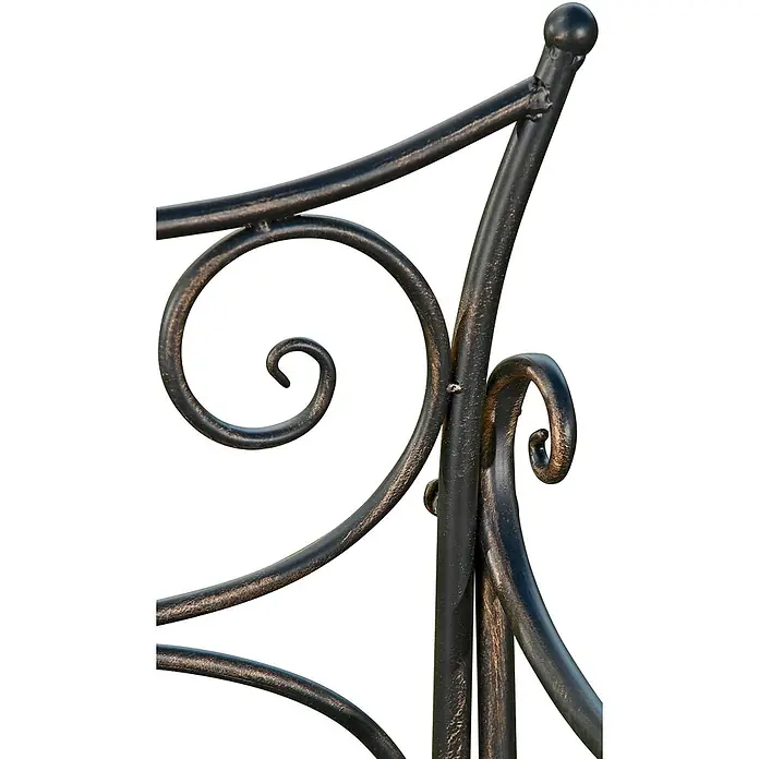 Furnicato Gartenbank Tara -  - Dunkel antikisierte Metallornamentik mit Zierranken, geeignet für Möbel oder Gartendekoration.