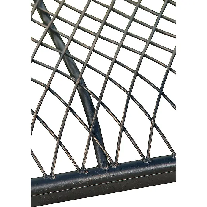 Furnicato Gartenbank Tara -  - Dunkles Metallgitter mit gebogener Stützstange und flachem Unterrahmen, mit texturierter Oberfläche und Schweißnähten.