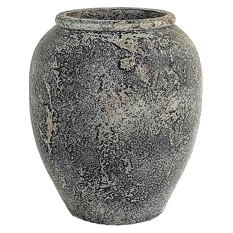 Tinkaro Dekopot aus Terracotta, Grau, 44x49 cm